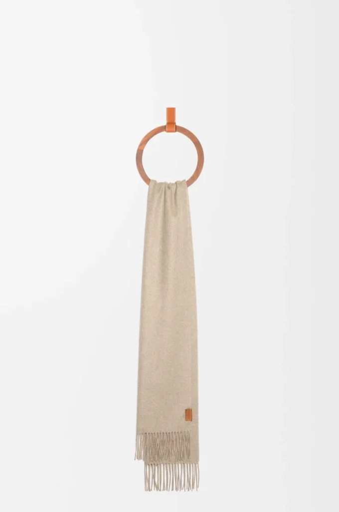 Écharpe en cachemire beige clair