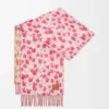 Écharpe en laine et alpaga rose/multicolore
