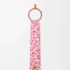 Écharpe en laine et alpaga rose/multicolore