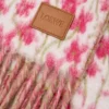 Écharpe en laine et alpaga rose/multicolore