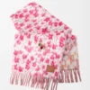 Écharpe en laine et alpaga rose/multicolore
