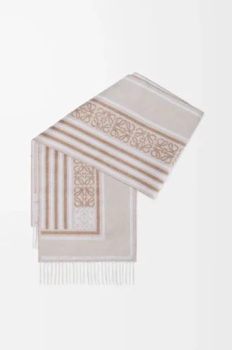 Écharpe en laine et cachemire beige clair