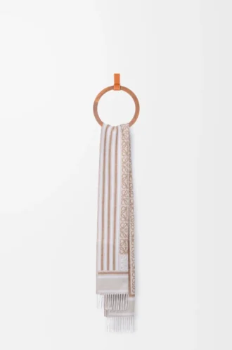 Écharpe en laine et cachemire beige clair