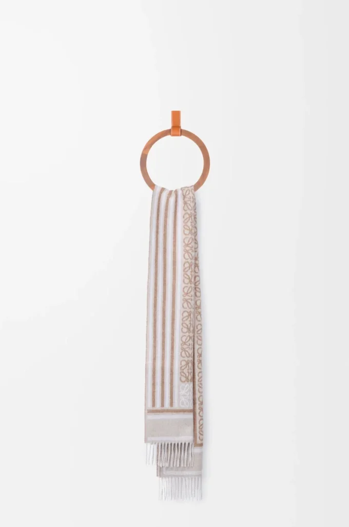 Écharpe en laine et cachemire beige clair