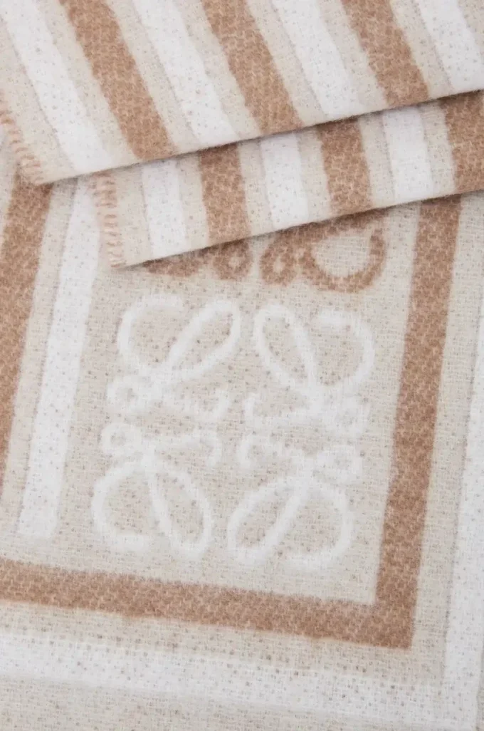 Écharpe en laine et cachemire beige clair