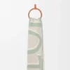 Écharpe en laine et cachemire beige clair/vert clair