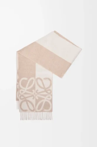 Écharpe en laine et cachemire Beige/Écru