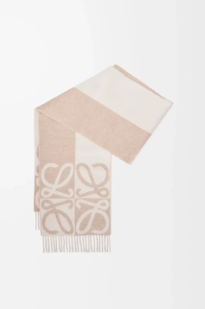 Écharpe en laine et cachemire Beige/Écru
