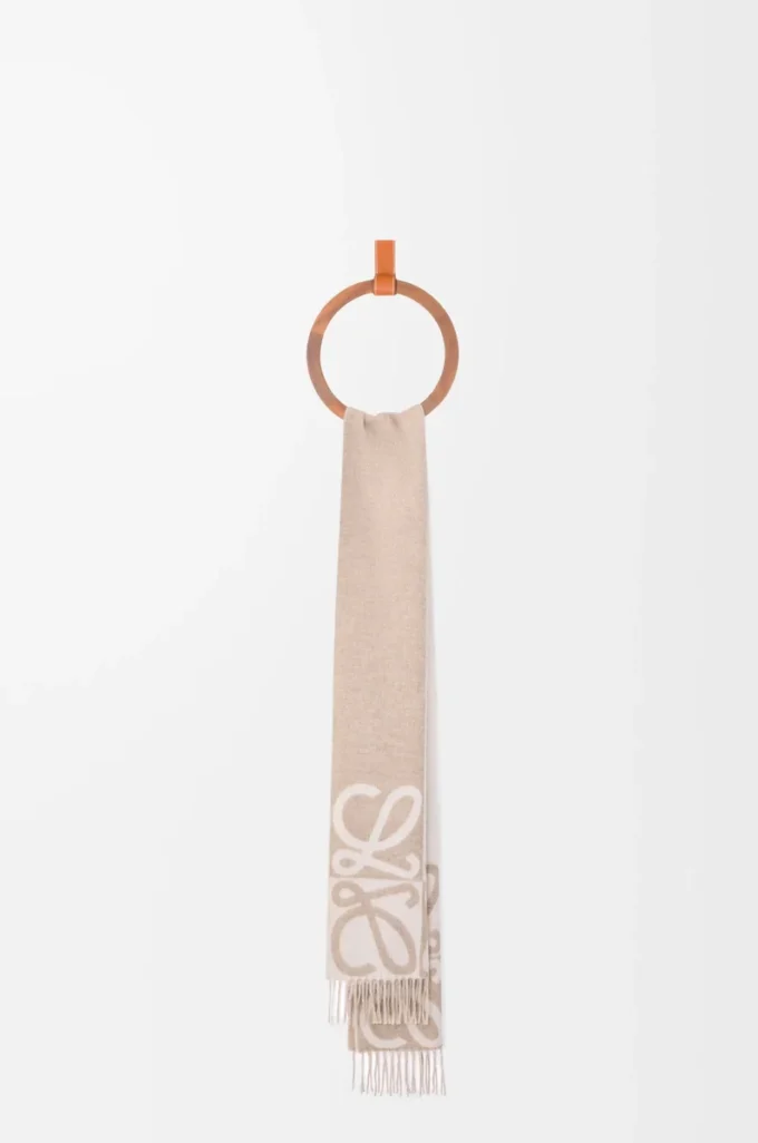 Écharpe en laine et cachemire Beige/Écru