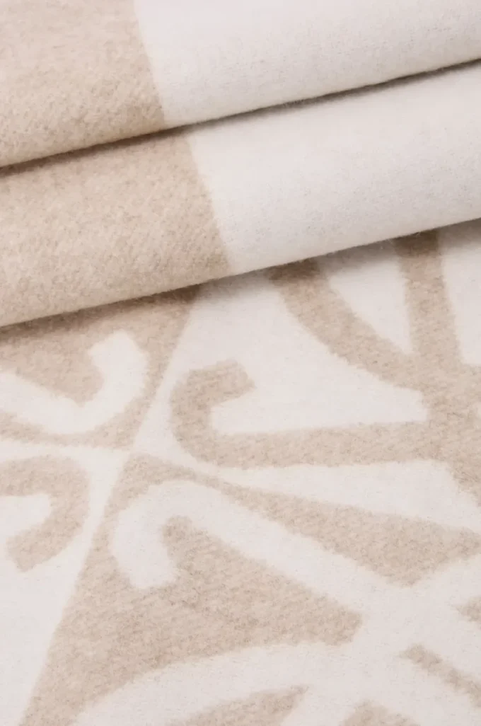 Écharpe en laine et cachemire Beige/Écru