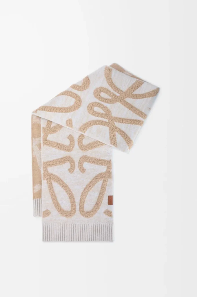 Écharpe en laine et cachemire Beige mélangé