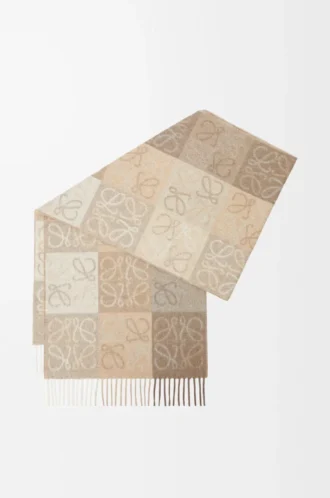 Écharpe en laine et cachemire Blanc/Beige