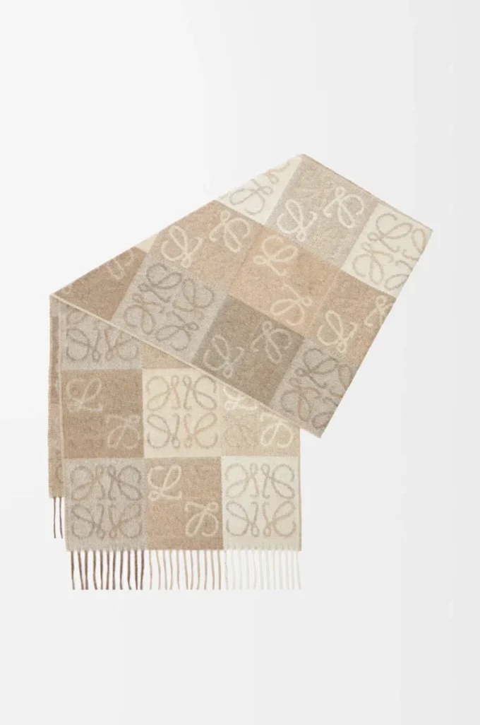 Écharpe en laine et cachemire Blanc/Beige Écharpe en laine et cachemire Blanc/Beige