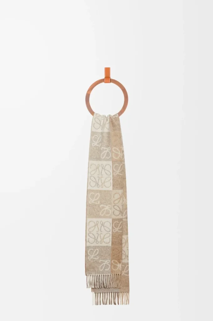 Écharpe en laine et cachemire Blanc/Beige Écharpe en laine et cachemire Blanc/Beige