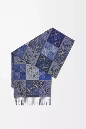 Écharpe en laine et cachemire Bleu