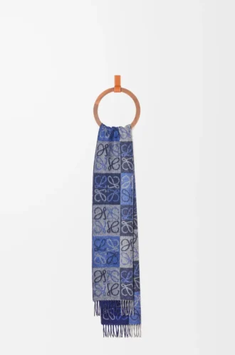 Écharpe en laine et cachemire Bleu