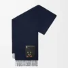 Écharpe en laine et cachemire bleu marine foncé