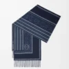 Écharpe en laine et cachemire bleu marine foncé