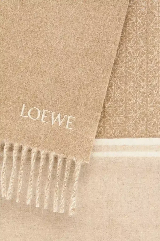 Écharpe en laine et cachemire Camel/Blanc Écharpe en laine et cachemire Camel/Blanc