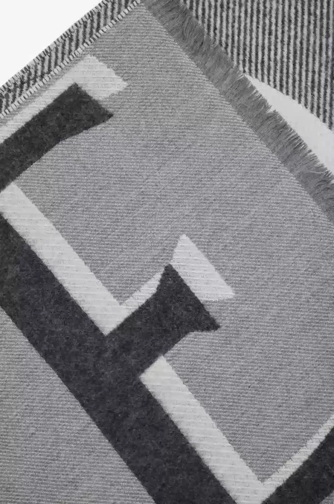 Écharpe en laine et cachemire Gris clair/Gris