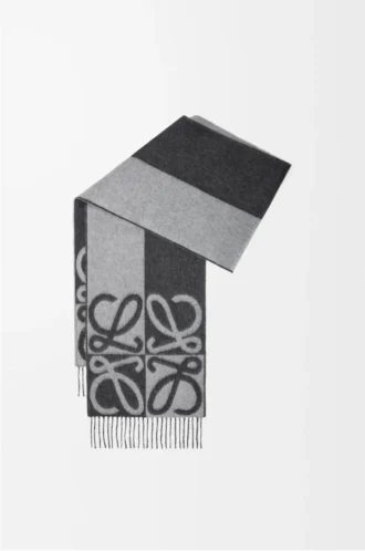 Écharpe en laine et cachemire Gris foncé/Gris clair