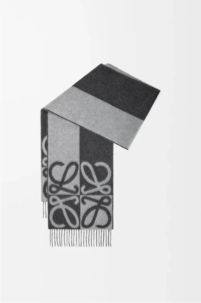 Écharpe en laine et cachemire Gris foncé/Gris clair