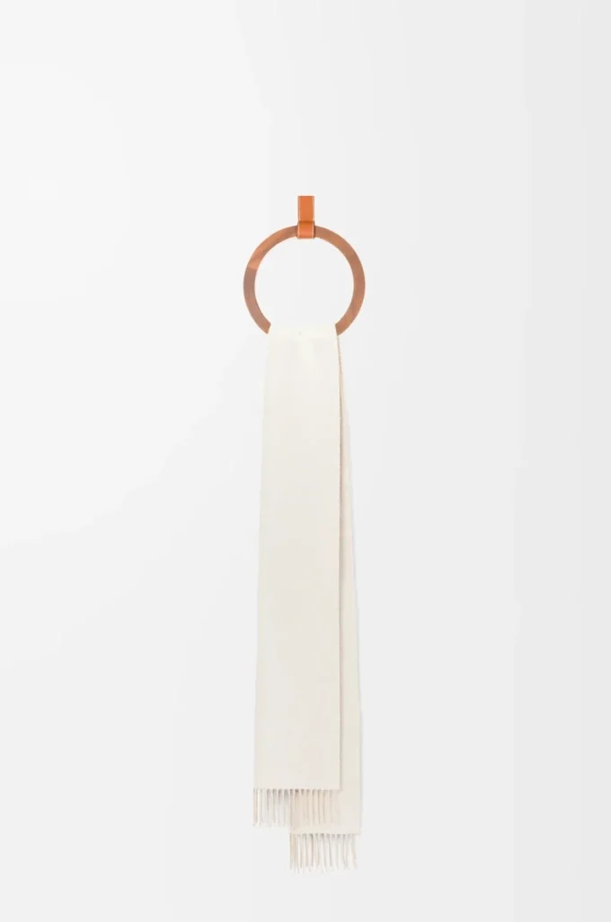 Écharpe en laine et cachemire Ivoire/Sable