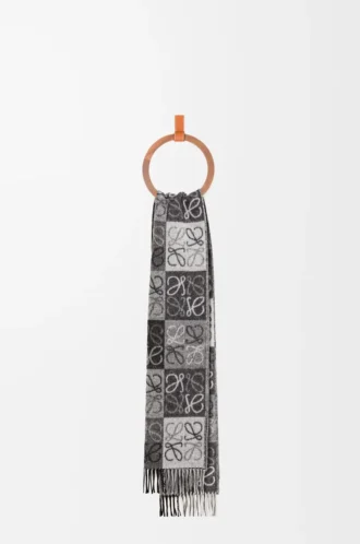 Écharpe en laine et cachemire Noir/Blanc