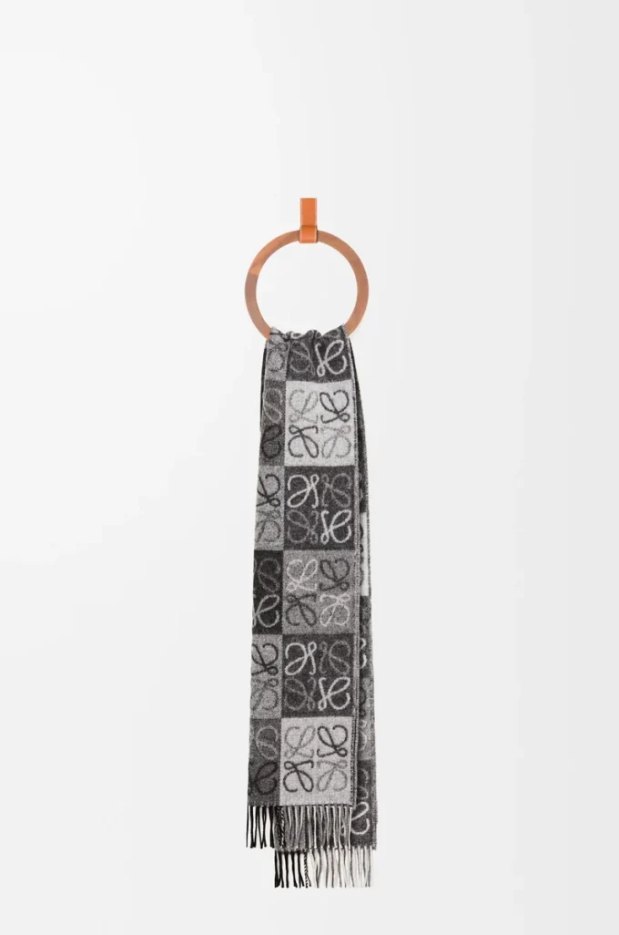 Écharpe en laine et cachemire Noir/Blanc