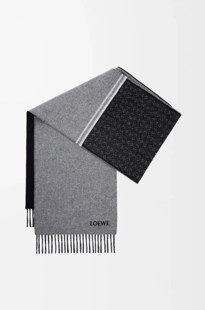 Écharpe en laine et cachemire Noir/Gris