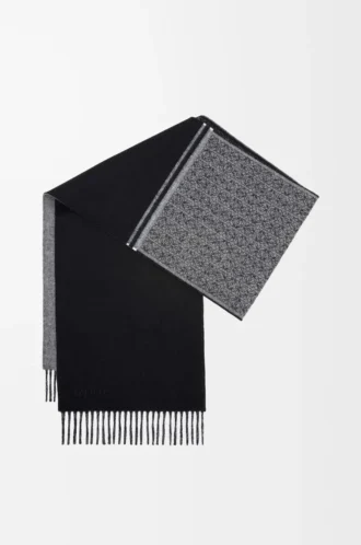 Écharpe en laine et cachemire Noir/Gris