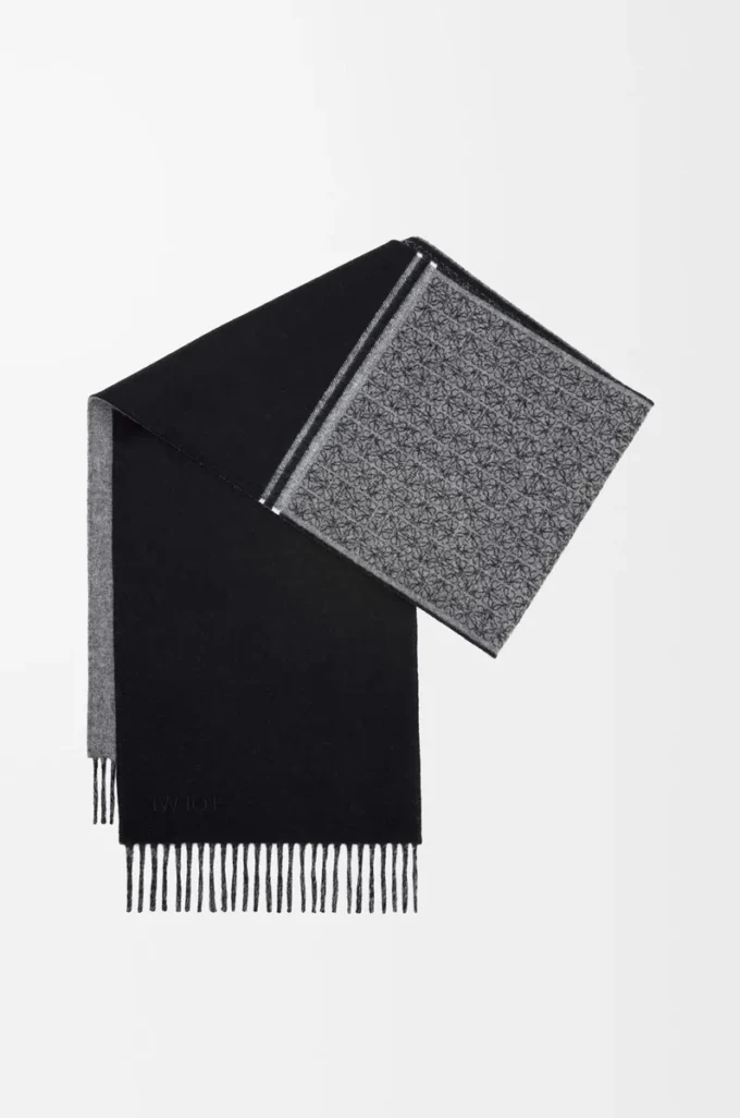 Écharpe en laine et cachemire Noir/Gris