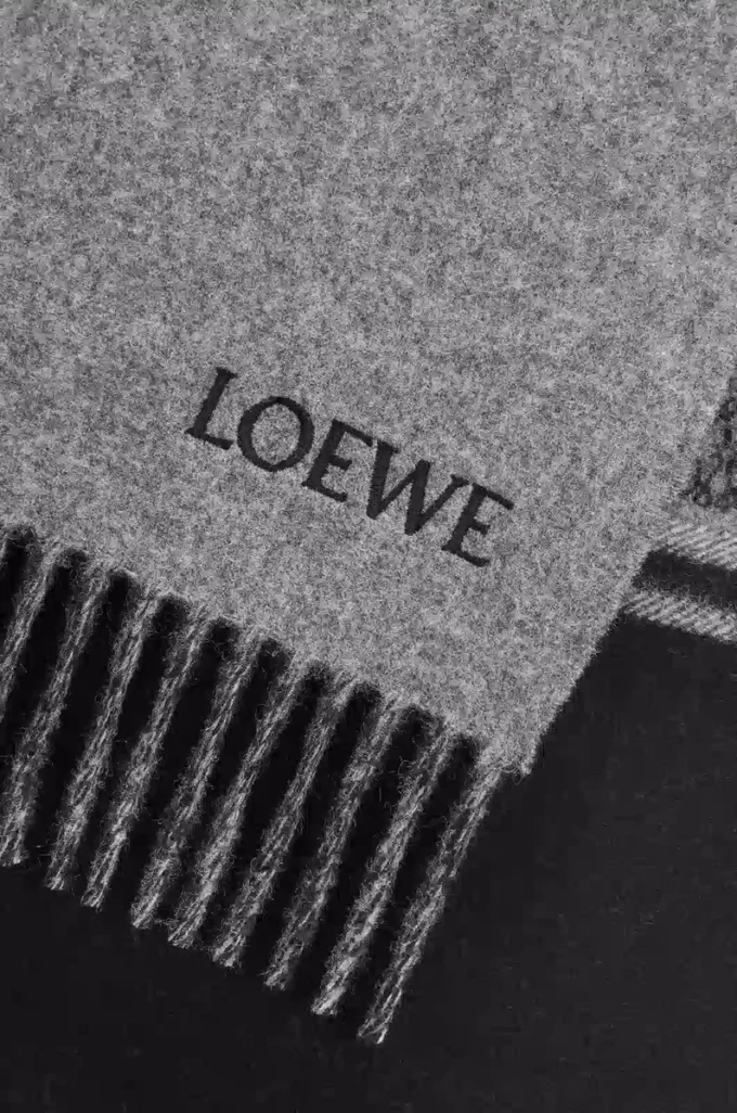 Écharpe en laine et cachemire Noir/Gris
