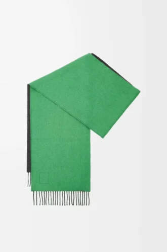 Écharpe en laine et cachemire Vert foncé/Vert