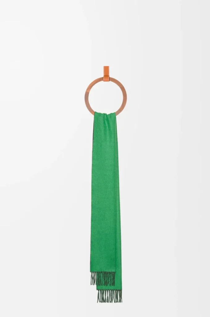 Écharpe en laine et cachemire Vert foncé/Vert