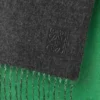 Écharpe en laine et cachemire Vert foncé/Vert