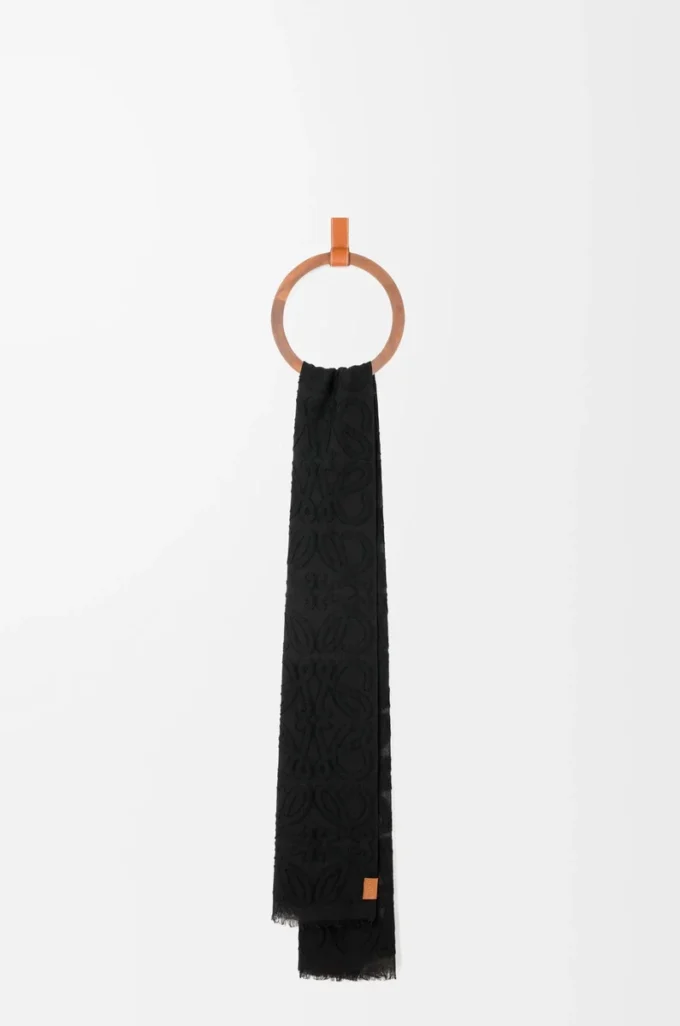 Écharpe en laine et soie Noir