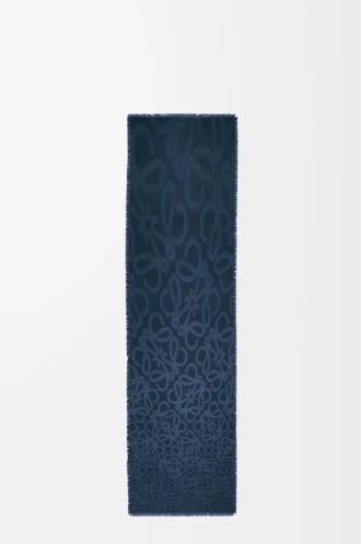 Écharpe en soie et laine Bleu marine