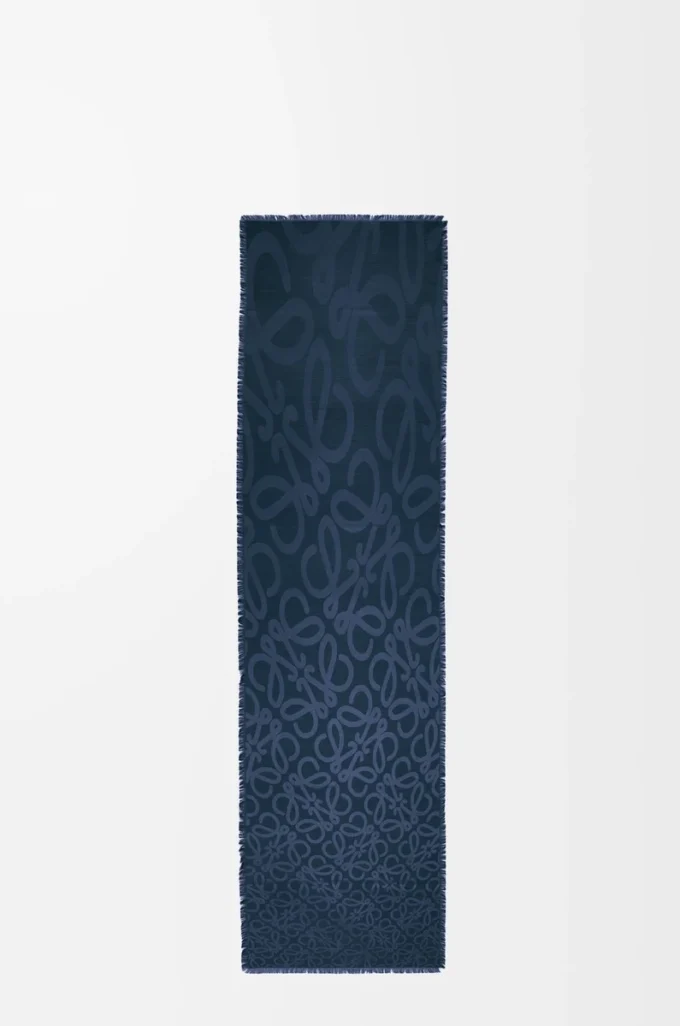 Écharpe en soie et laine Bleu marine