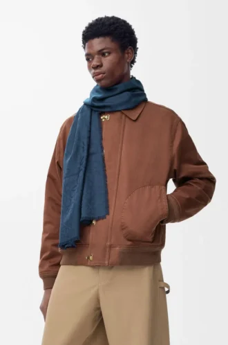 Écharpe en soie et laine Bleu marine