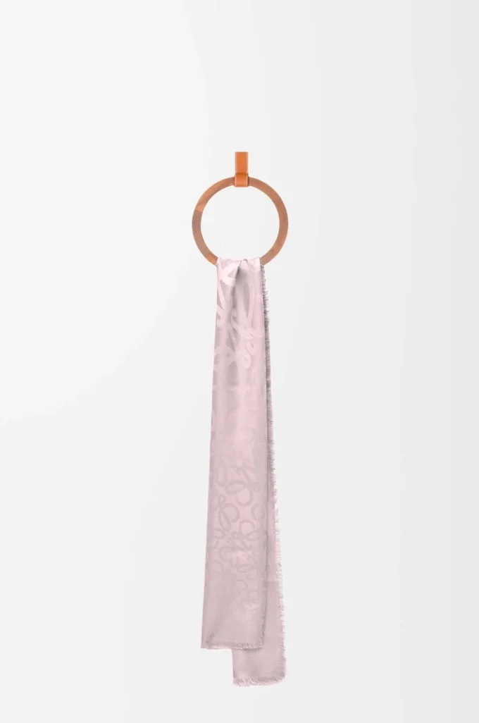 Écharpe en soie et laine Rose glacé
