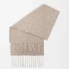 Écharpe LOEWE en mélange d&rsquo;alpaga et de laine Beige/Écru