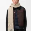 Écharpe LOEWE en mélange d&rsquo;alpaga et de laine Beige/Écru