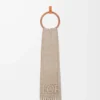 Écharpe LOEWE en mélange d&rsquo;alpaga et de laine Beige/Écru