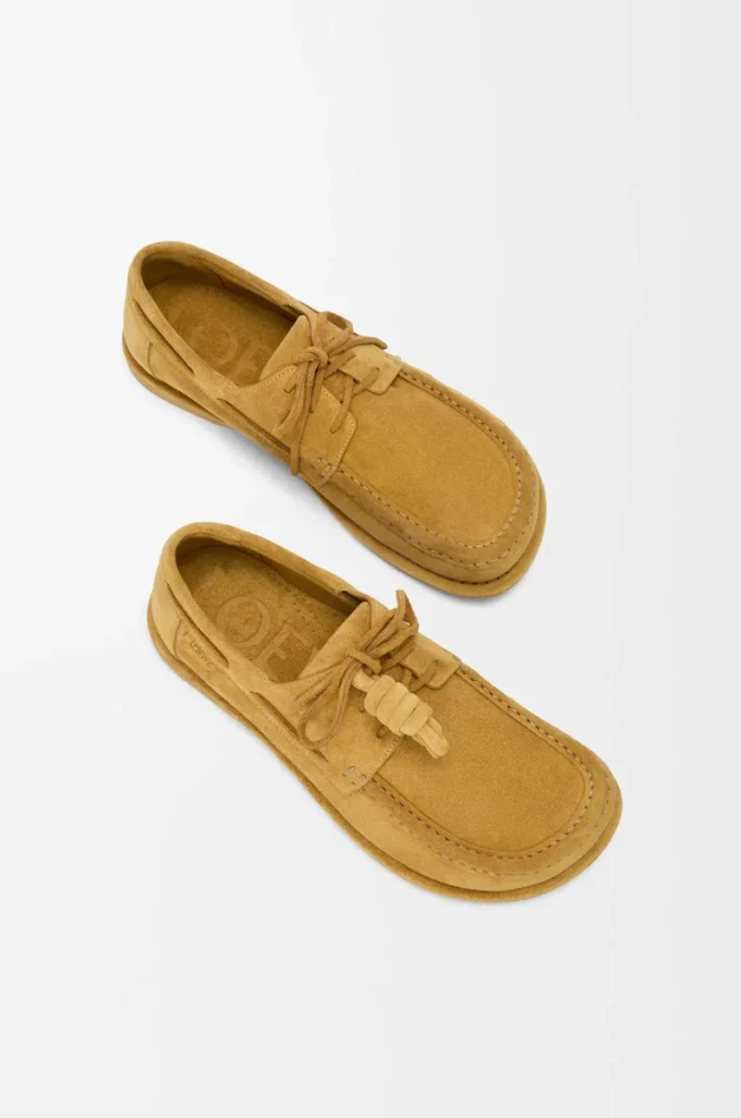 Chaussures bateau Campo en cuir de veau suédé Medium Tabacco