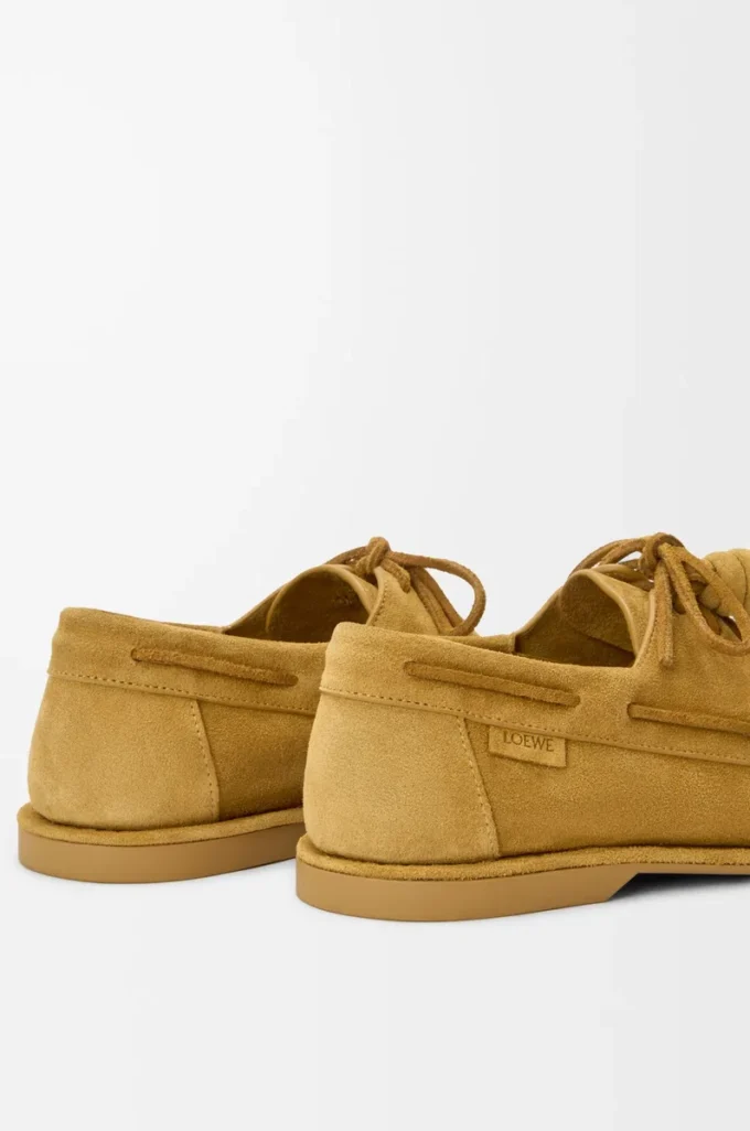 Chaussures bateau Campo en cuir de veau suédé Medium Tabacco