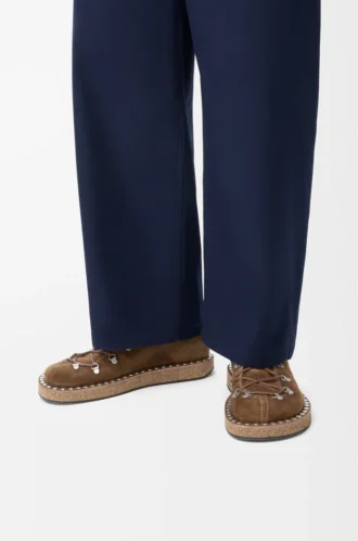 Chaussures à lacets en cuir de veau suédé marron