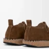 Chaussures à lacets en cuir de veau suédé marron