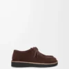 Chaussures à lacets Faro en cuir de veau suédé marron foncé
