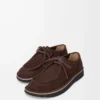 Chaussures à lacets Faro en cuir de veau suédé marron foncé